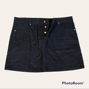 Blue corduroy mini skirt